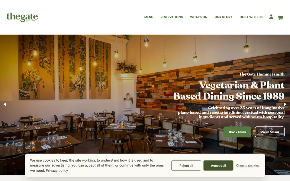 The top of thegaterestaurants.com