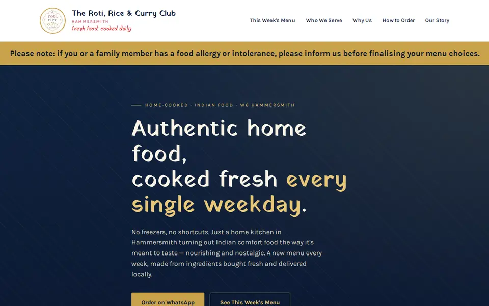 The top of therotiriceandcurryclub.co.uk