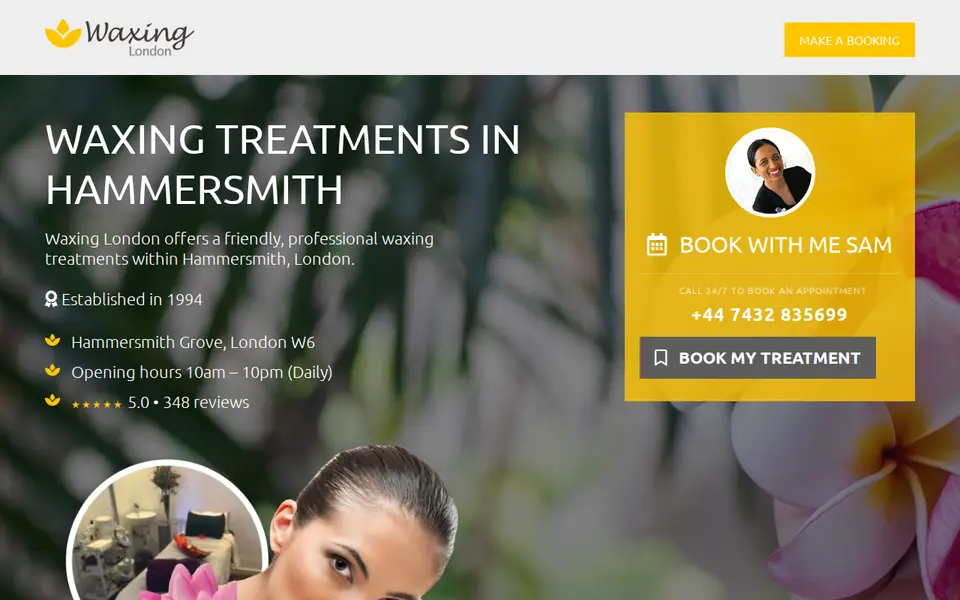 The top of waxing-london.co.uk