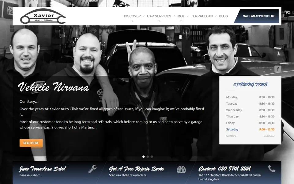 The top of xavierautoclinic.co.uk