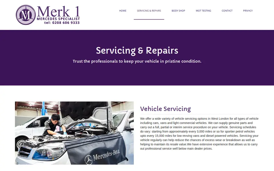 The top of merk1ltd.co.uk