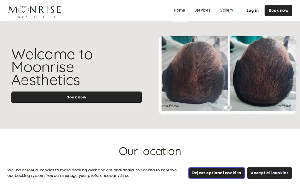 The top of moonriseaesthetics.bookinbeautiful.com