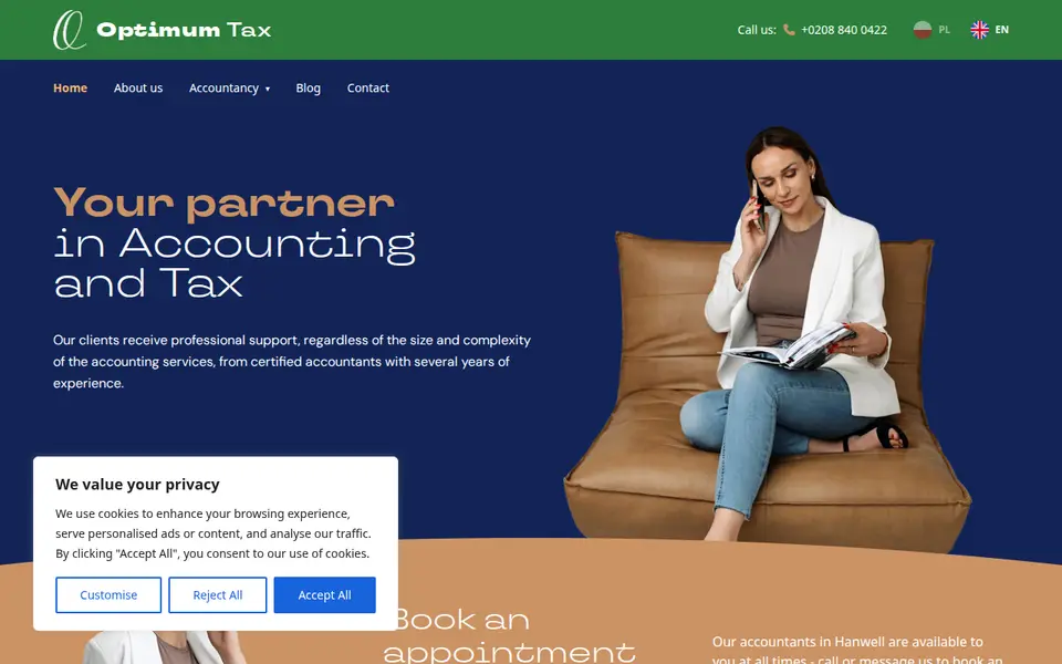The top of optimumtaxfinance.co.uk