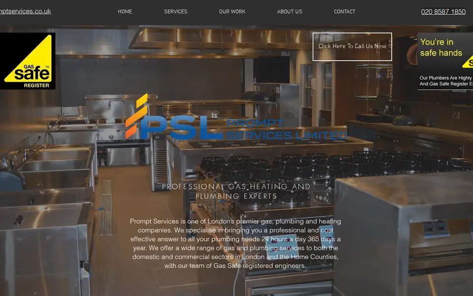The top of promptservices.co.uk