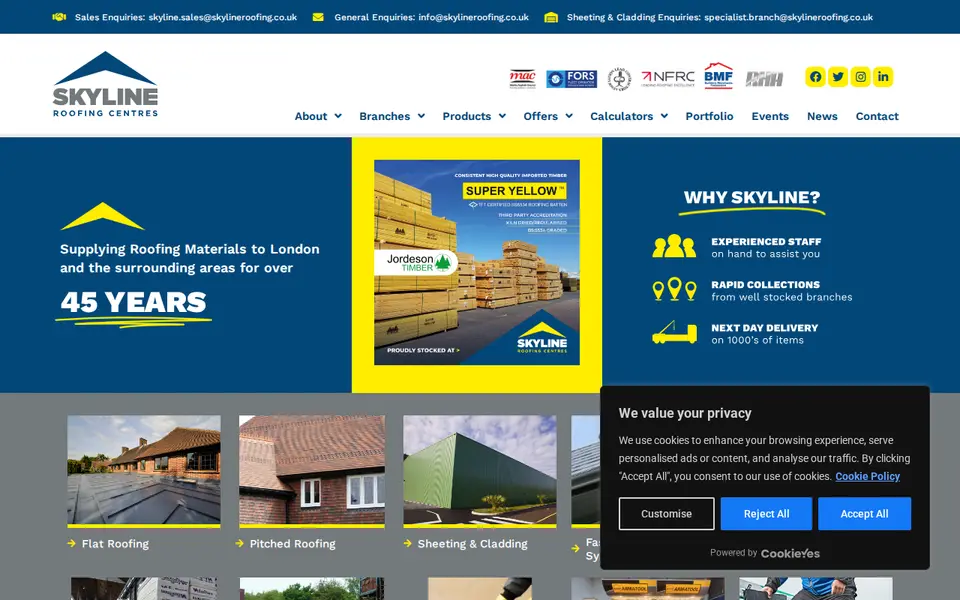The top of skylineroofing.co.uk