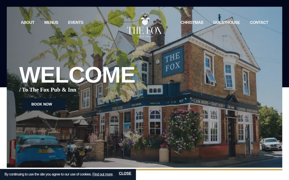 The top of thefoxpub.co.uk