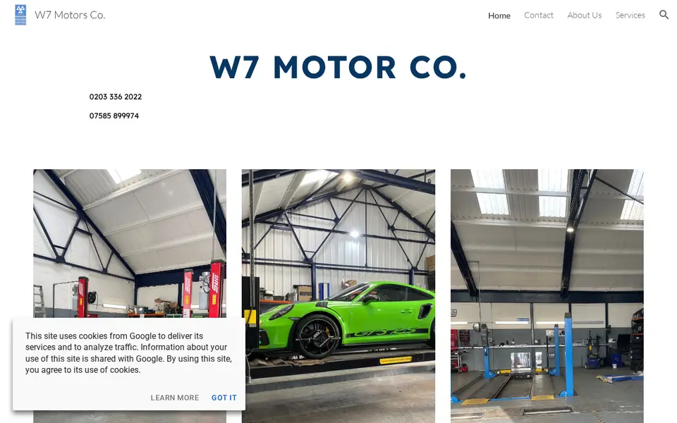 The top of w7motors.co.uk